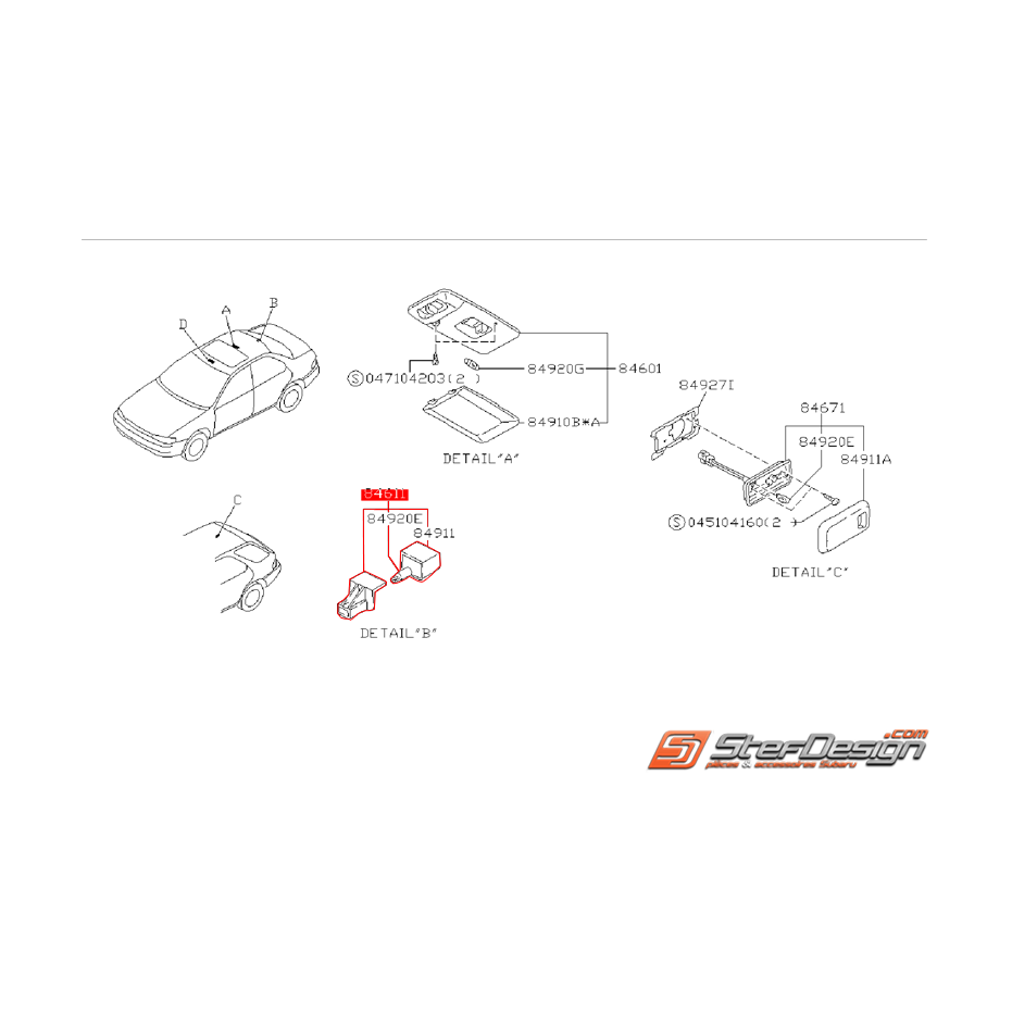 Éclairage de coffre origine SUBARU GT 95-00
