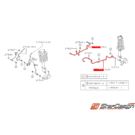 Capteur ABS arrière origine SUBARU GT 93-00