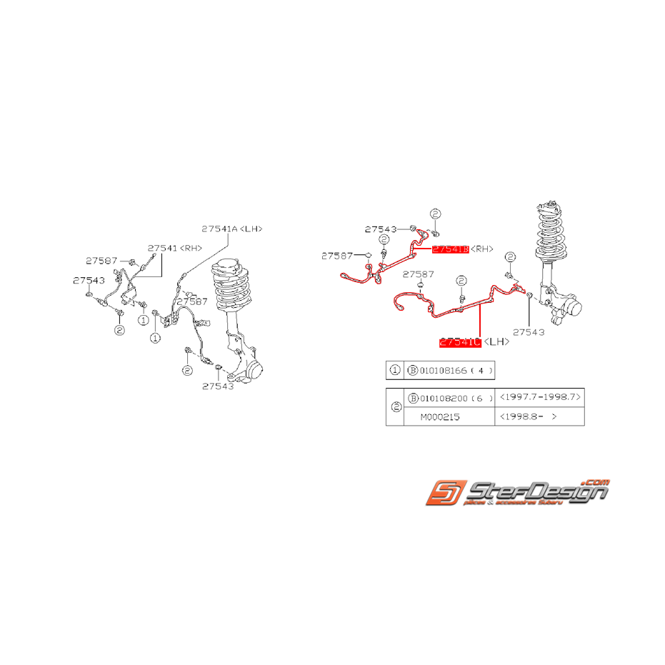 Capteur ABS arrière origine SUBARU GT 93-00