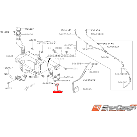 Support de pompes lave-glaces origne SUBARU WRX/STI 08-14