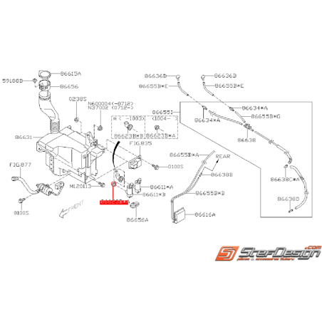 Joint de pompe lave glace avant SUBARU WRX/STI 08-14