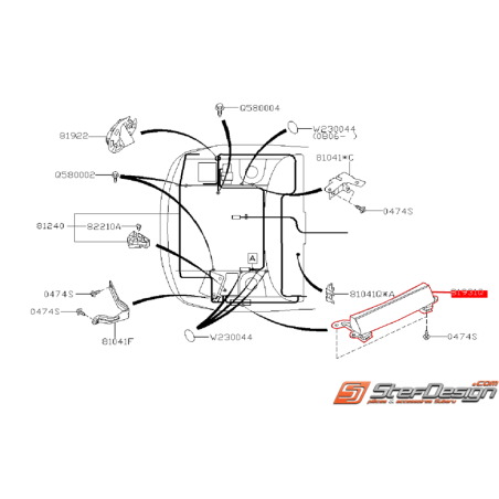 Protecteur de faisceau avant gauche origine SUBARU WRX/STI 08-14