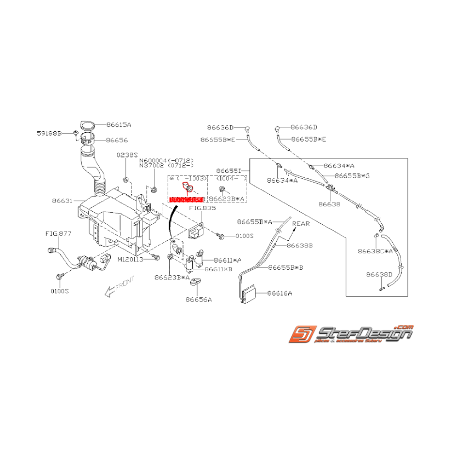 Joint de pompe lave glace arrière SUBARU WRX/STI 08 jusqu’au 03/10
