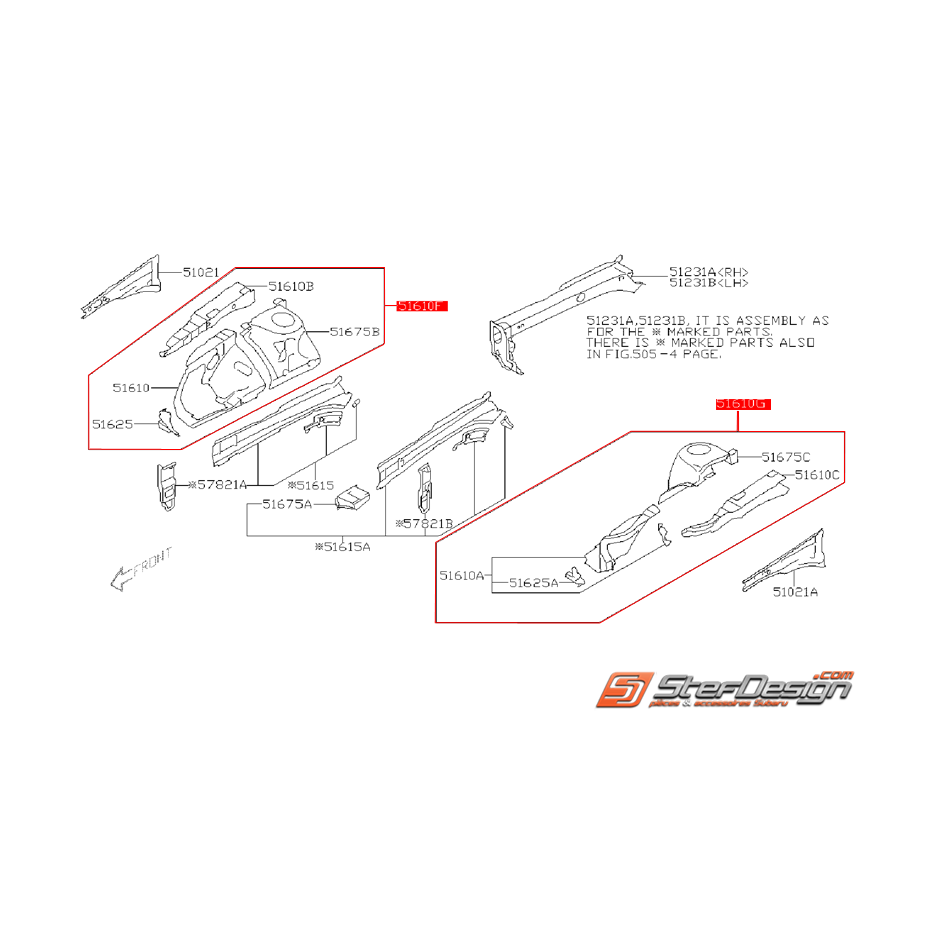 Joue d'aile complète SUBARU STI 11-14