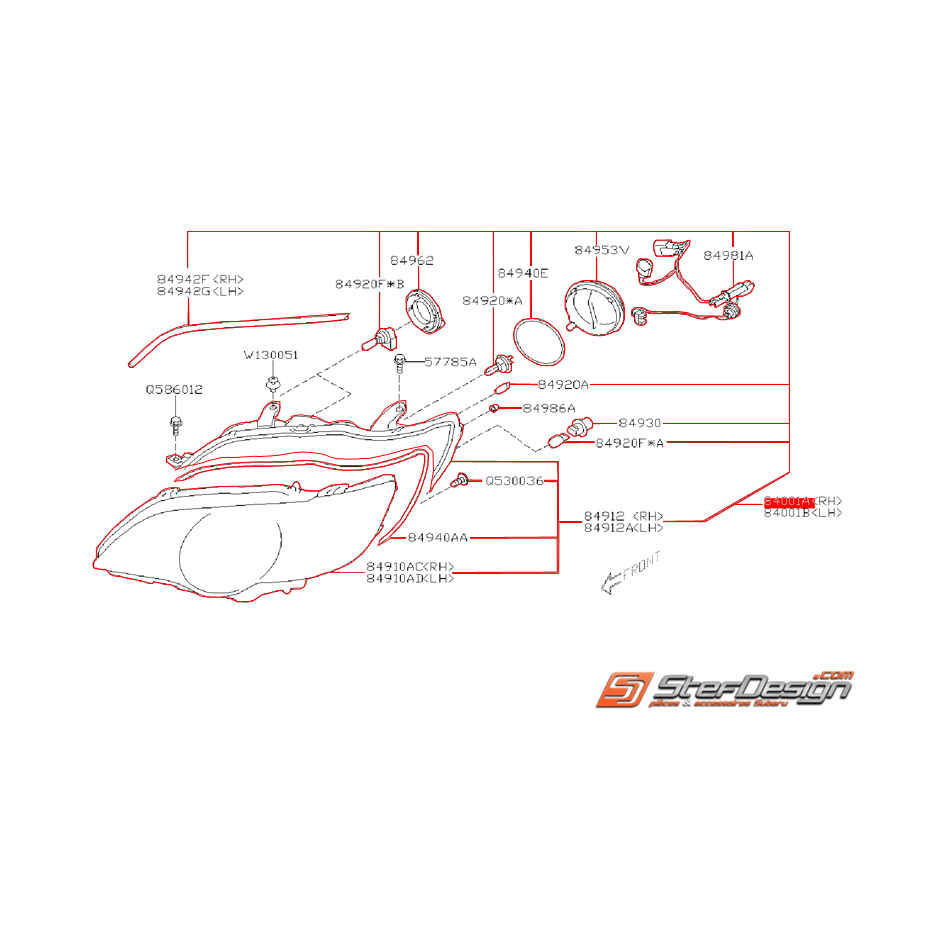 Phare avant xénon origine SUBARU OUTBACK 2007