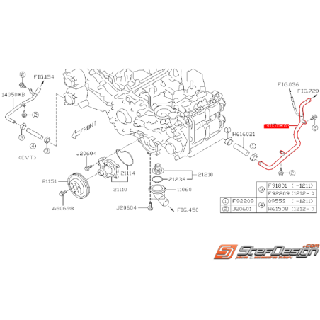 Durite de refroidissement SUBARU FORESTER 12-13