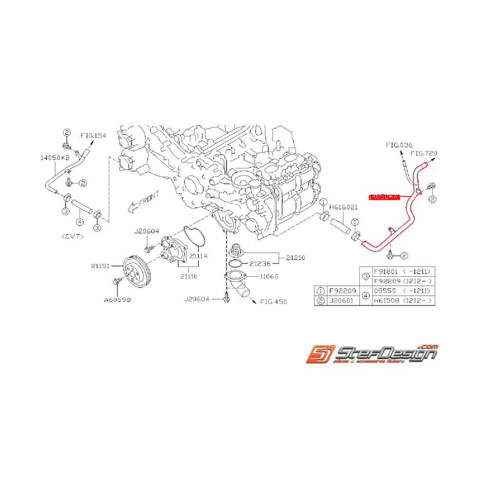Durite de refroidissement SUBARU FORESTER 12-13