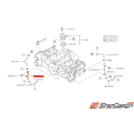 Conduite rigide d'eau SUBARU FORESTER 2014