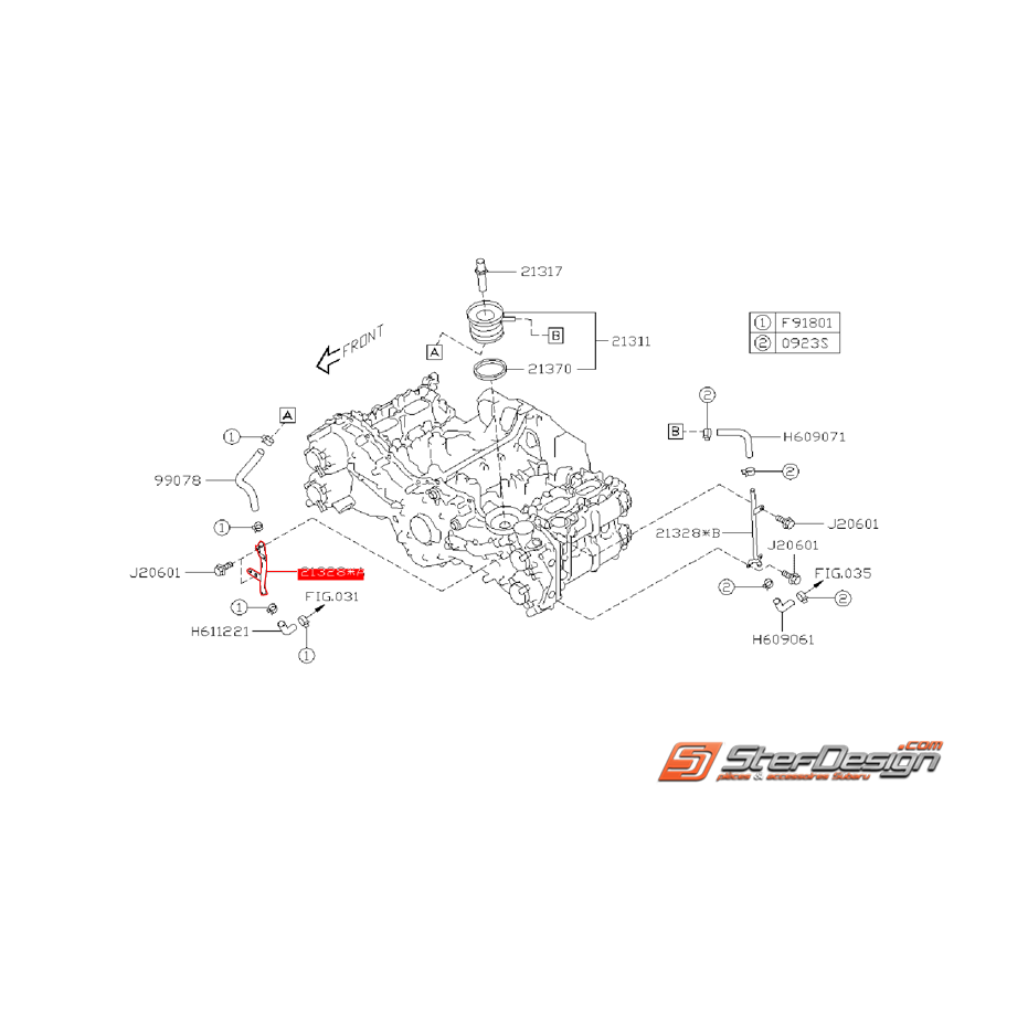 Conduite rigide d'eau SUBARU FORESTER 2014