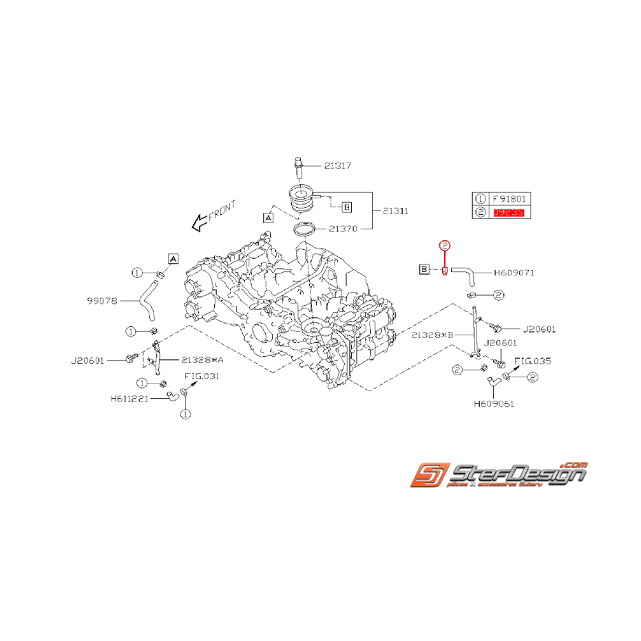 Collier de durite d'huile origine SUBARU FORESTER 2014