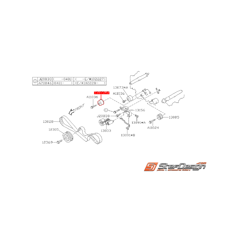 Galet tendeur de courroie origine SUBARU LEGACY 2004