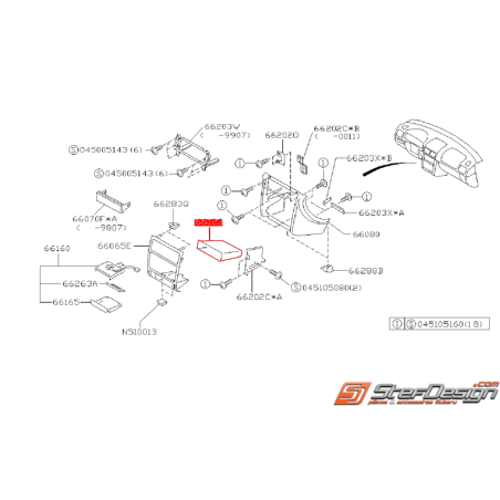 Vide poche origine SUBARU GT 99-00