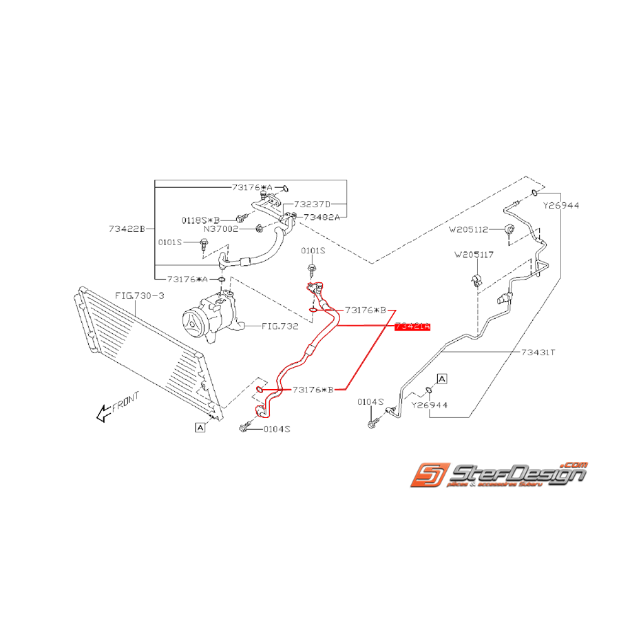 Durite de climatisation radiateur/compresseur SUBARU BRZ / TOYOTA GT 86  