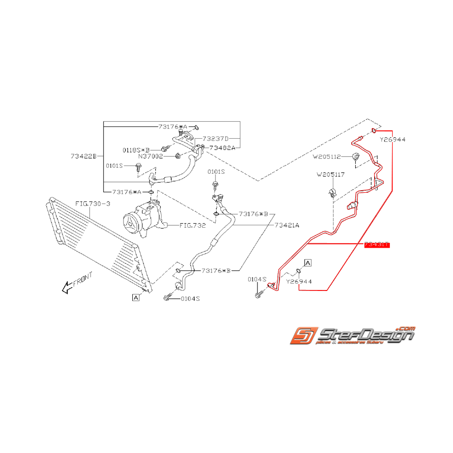 Durite rigide de climatisation SUBARU BRZ / TOYOTA GT 86