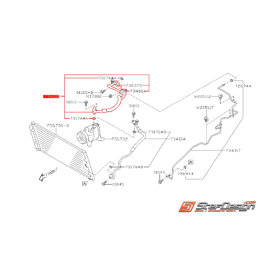 Flexible de climatisation SUBARU BRZ / TOYOTA GT 86 Flexible de climatisation SUBARU BRZ / TOYOTA GT 86