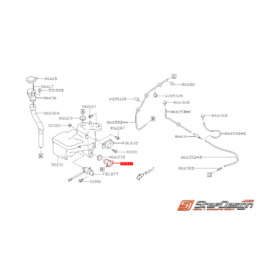 Pompe lave glace avant SUBARU BRZ / TOYOTA GT 86 Pompe lave glace avant SUBARU BRZ / TOYOTA GT 86