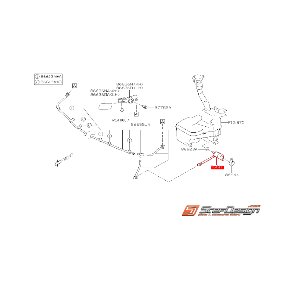 Pompe lave phare SUBARU BRZ 13-15 / TOYOTA GT 86 