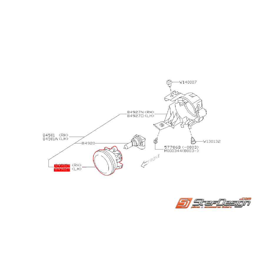 Optique anti brouillard avant origine SUBARU WRX 2008 Diesel