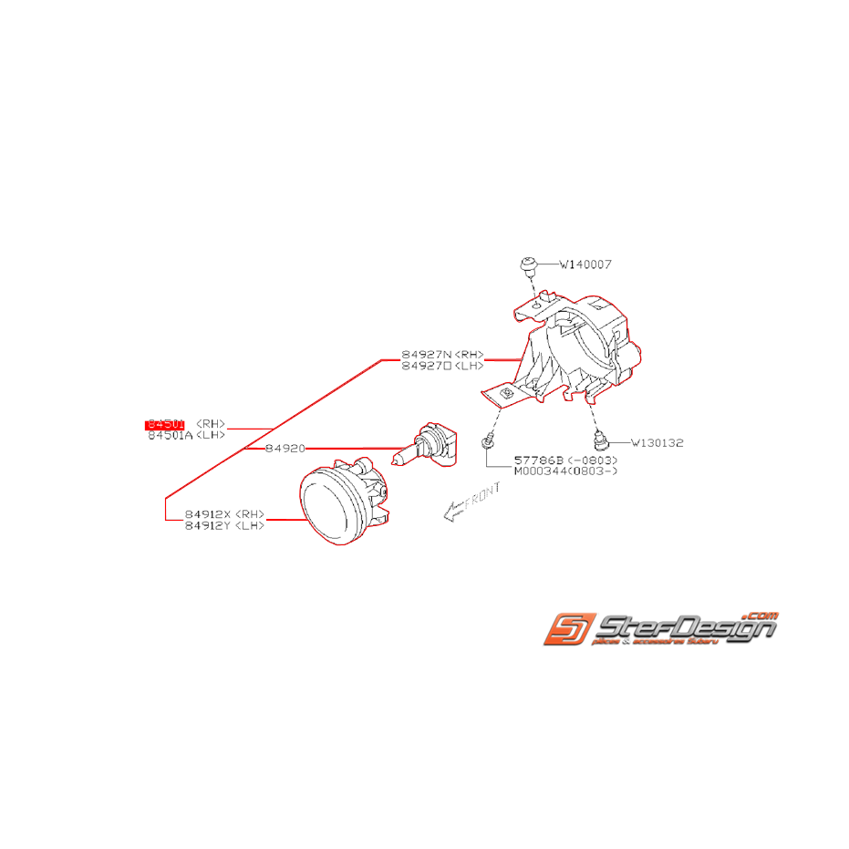 Anti-brouillard complet avant SUBARU WRX 2008 Diesel