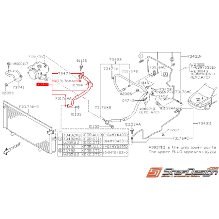 Durite de climatisation origine SUBARU WRX/STI 01-07