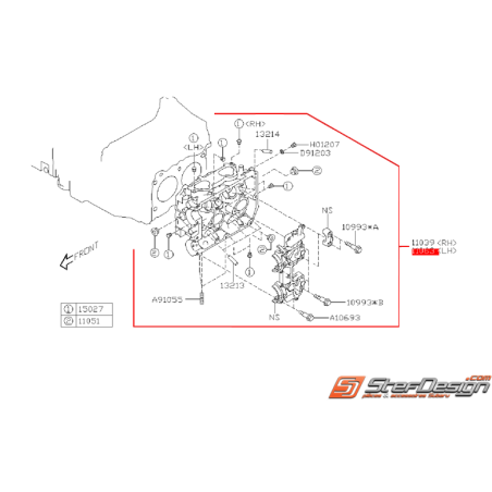 Culasse gauche SUBARU STI 08-15