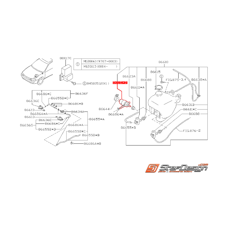 Pompe lave phare origine SUBARU GT 99-00