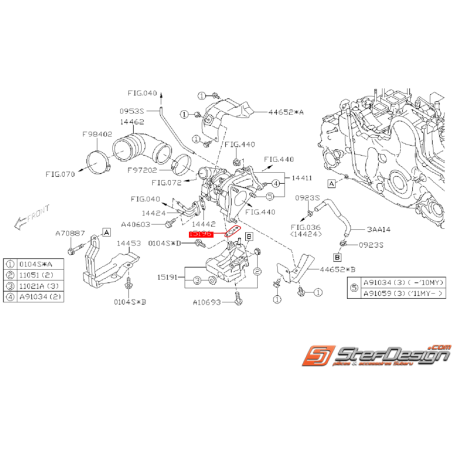 Joint d'huile de turbo SUBARU Diesel 2009