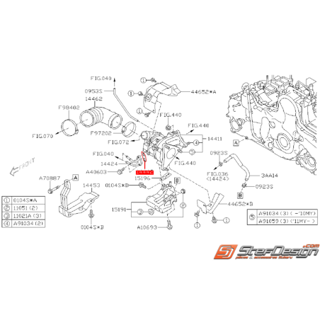 Joint d'eau de turbo SUBARU Diesel 2009