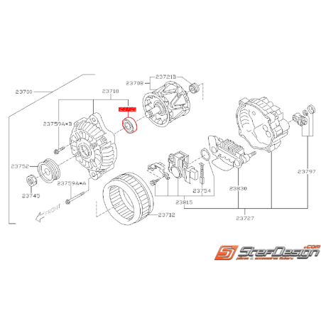 Roulement transversale d'alternateur SUBARU GT 97-00 WRX/STI 01-14