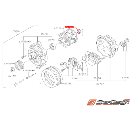 Roulement radiale d'alternateur SUBARU GT 93-00 WRX/STI 01-14