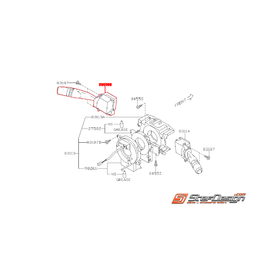 Commodo de volant gauche avec feu anti-brouillard SUBARU WRX/STI 08-14