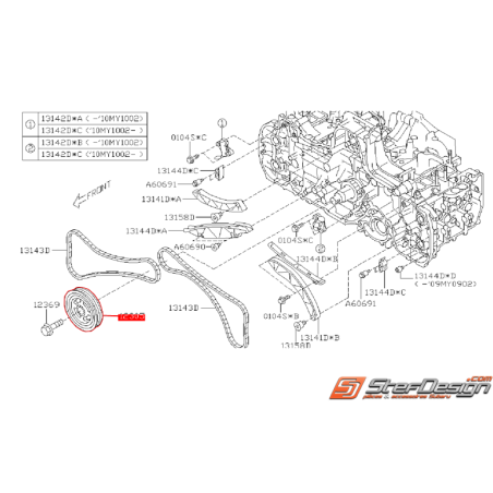 Poulie de vilebrequin origine SUBARU Diesel 2008