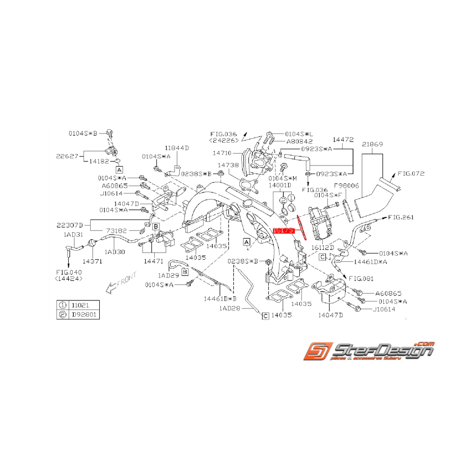 Joint de papillon d'admission SUBARU WRX 2008 Diesel 