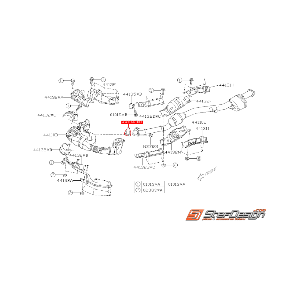 Joint de raccord d'échappement SUBARU IMPREZA 2.0R 2006