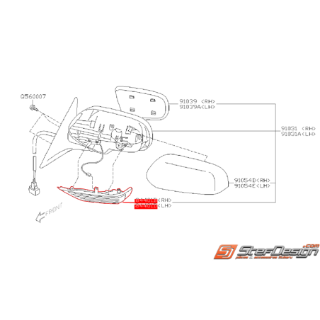 Clignotant de rétroviseurs SUBARU LEGACY 2004