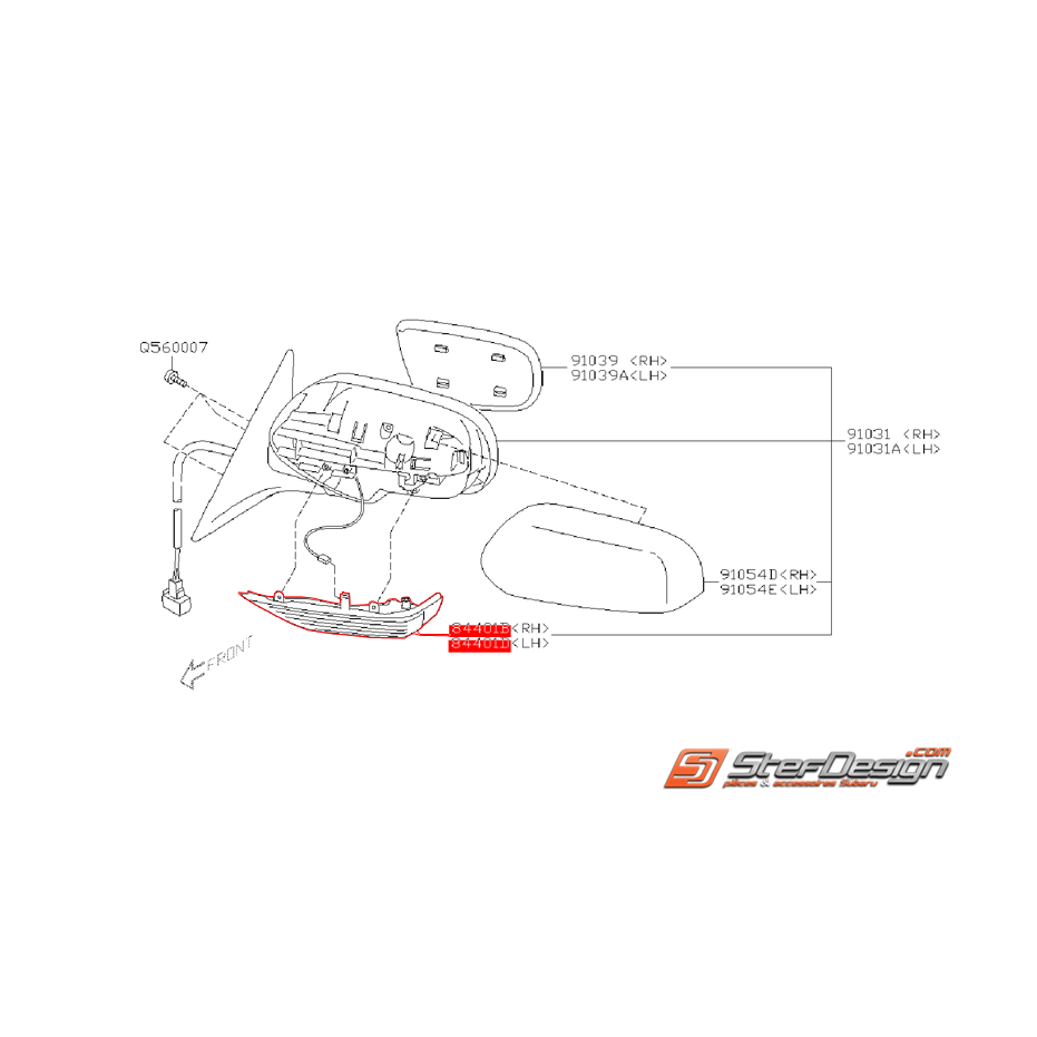 Clignotant de rétroviseurs SUBARU LEGACY 2004