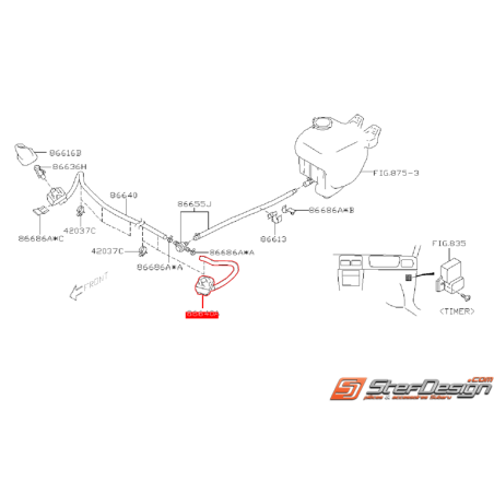 Gicleur lave phare SUBARU FORESTER 2002