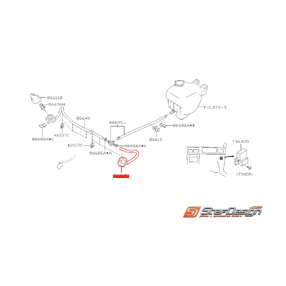Gicleur lave phare SUBARU FORESTER 2002