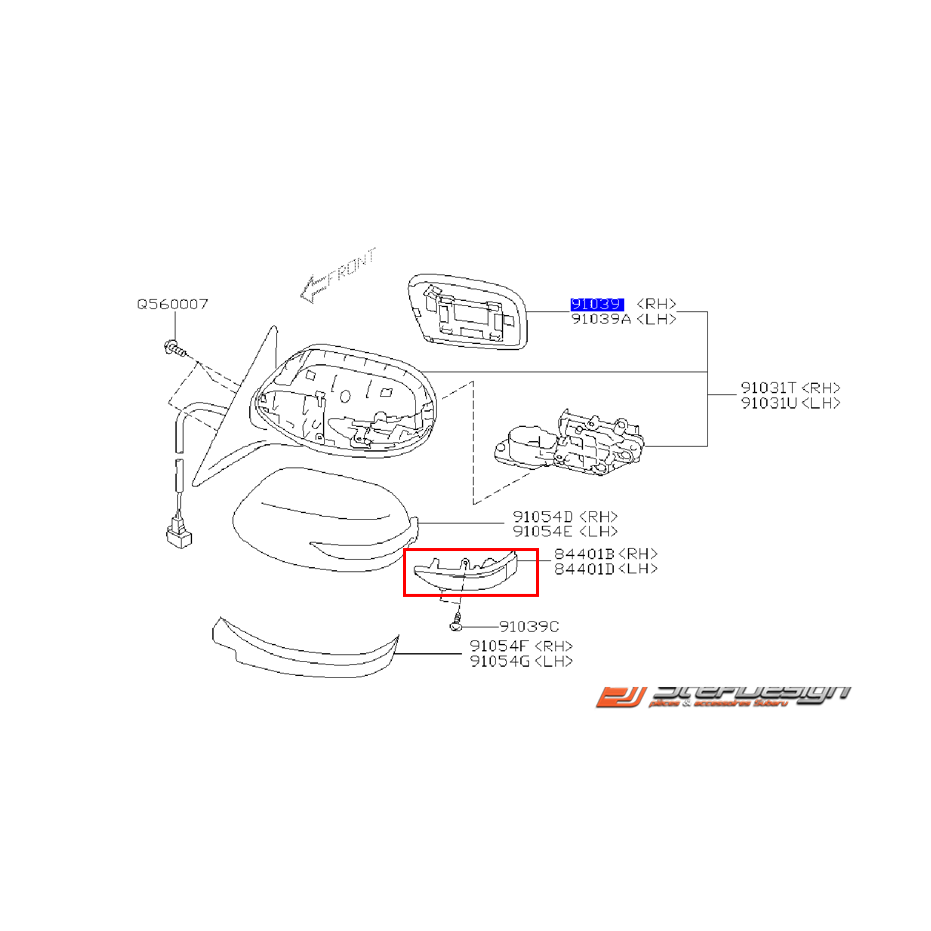 Clignotant de retroviseur origine SUBARU STI 11-14 Clignotant de retroviseur origine SUBARU STI 11-14
