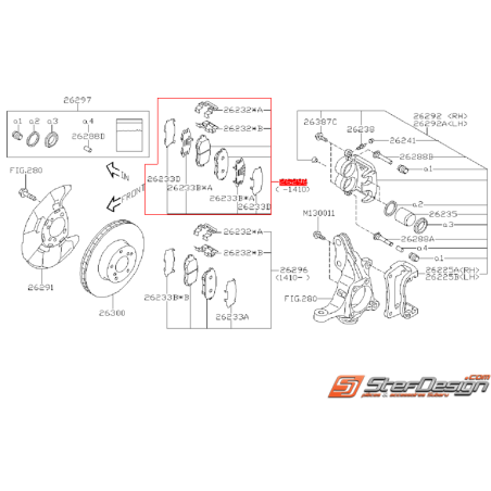 Plaquettes de frein avant origine SUBARU XV 2011