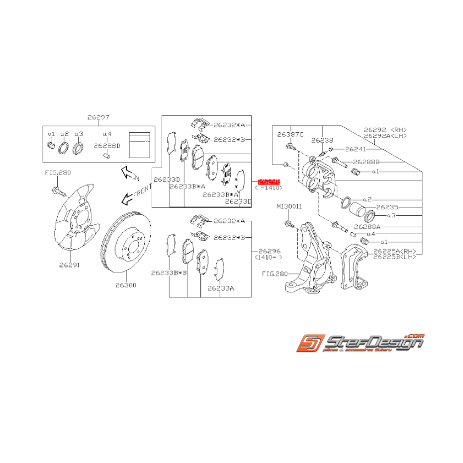 Plaquettes de frein avant origine SUBARU XV 2011