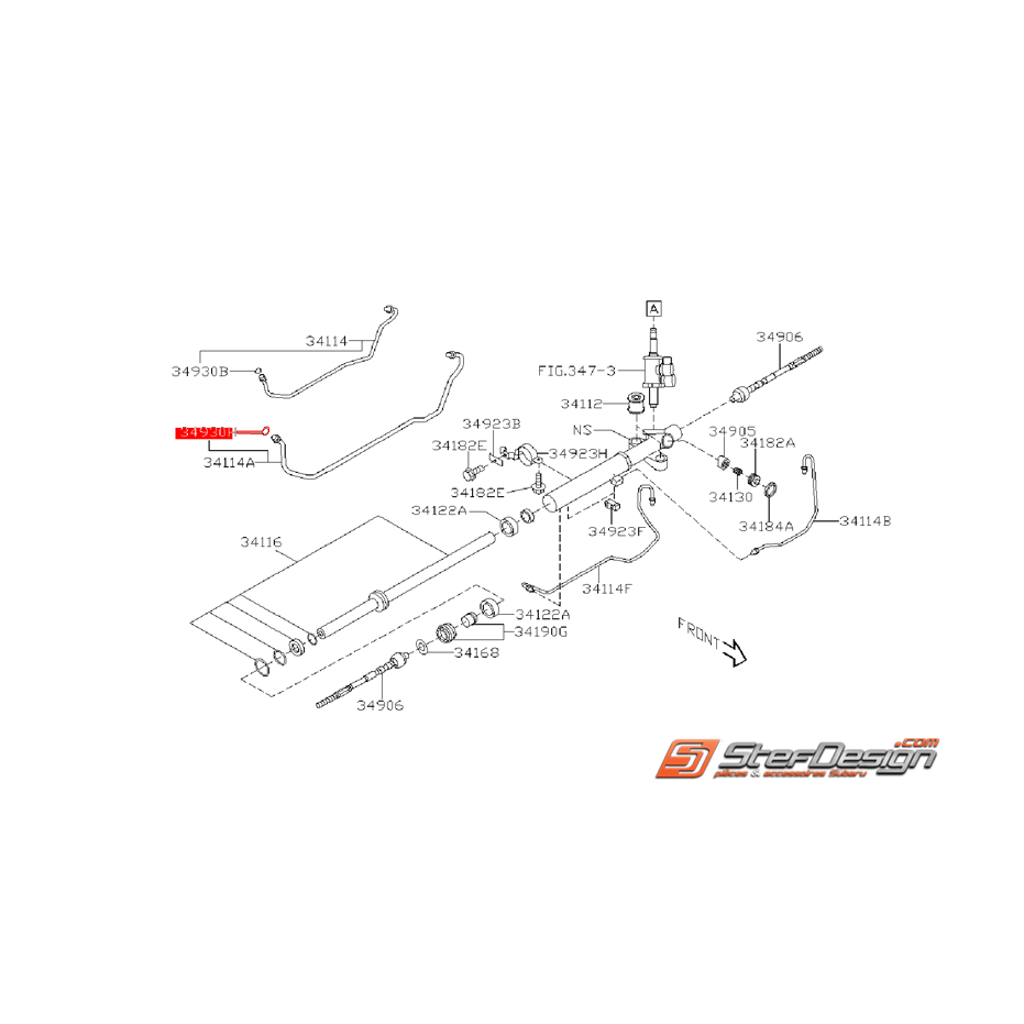 Joint torique de durite de crémaillère de direction WRX/STI 08-14