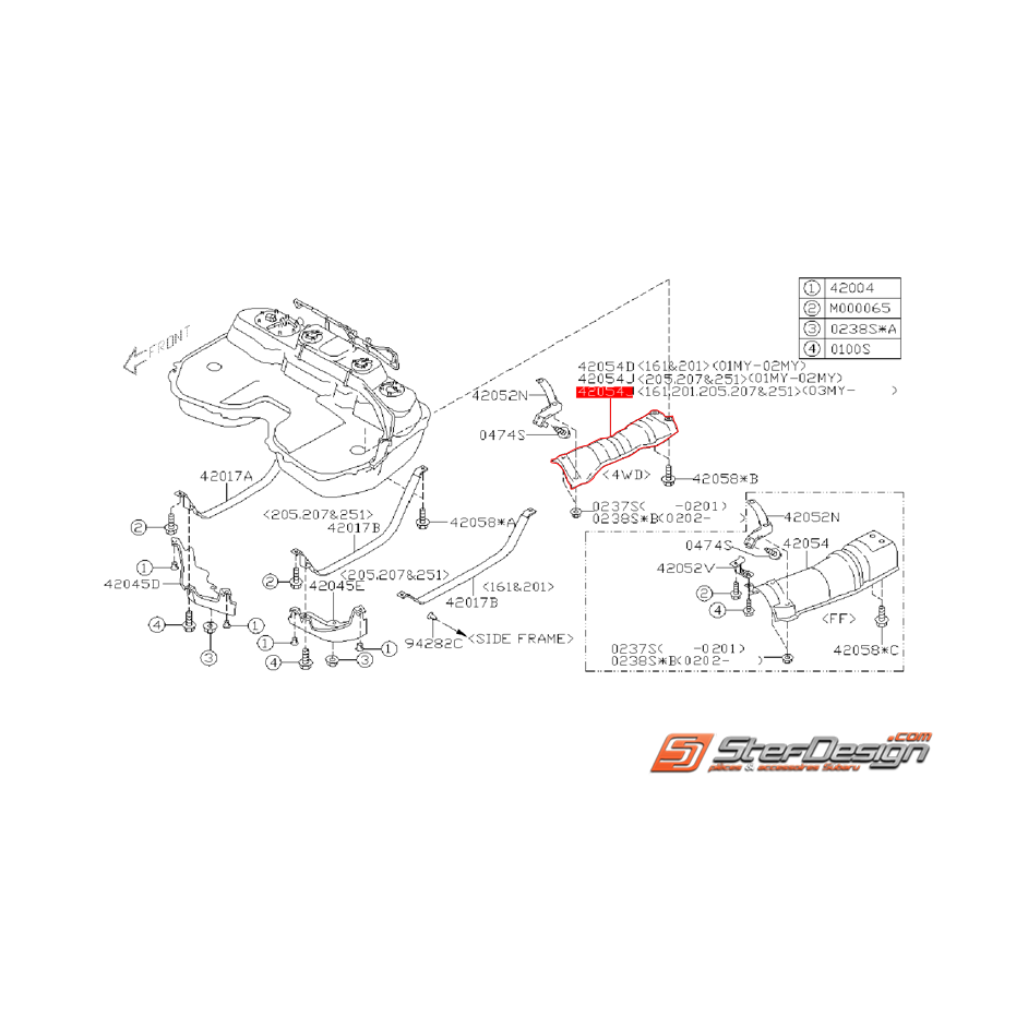 Tôle pare chaleur de réservoir de carburant WRX/STI 03-07