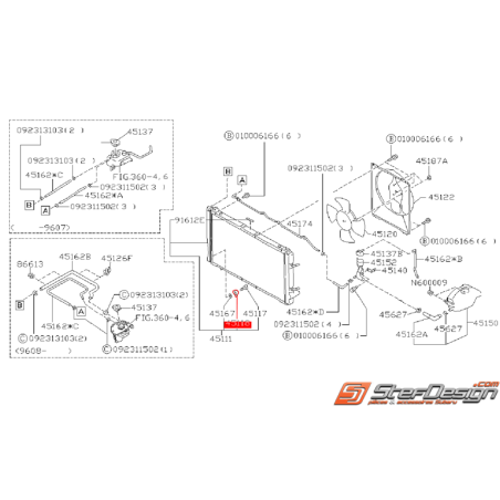Guide de robinet de vidange de radiateur SUBARU GT 93-00