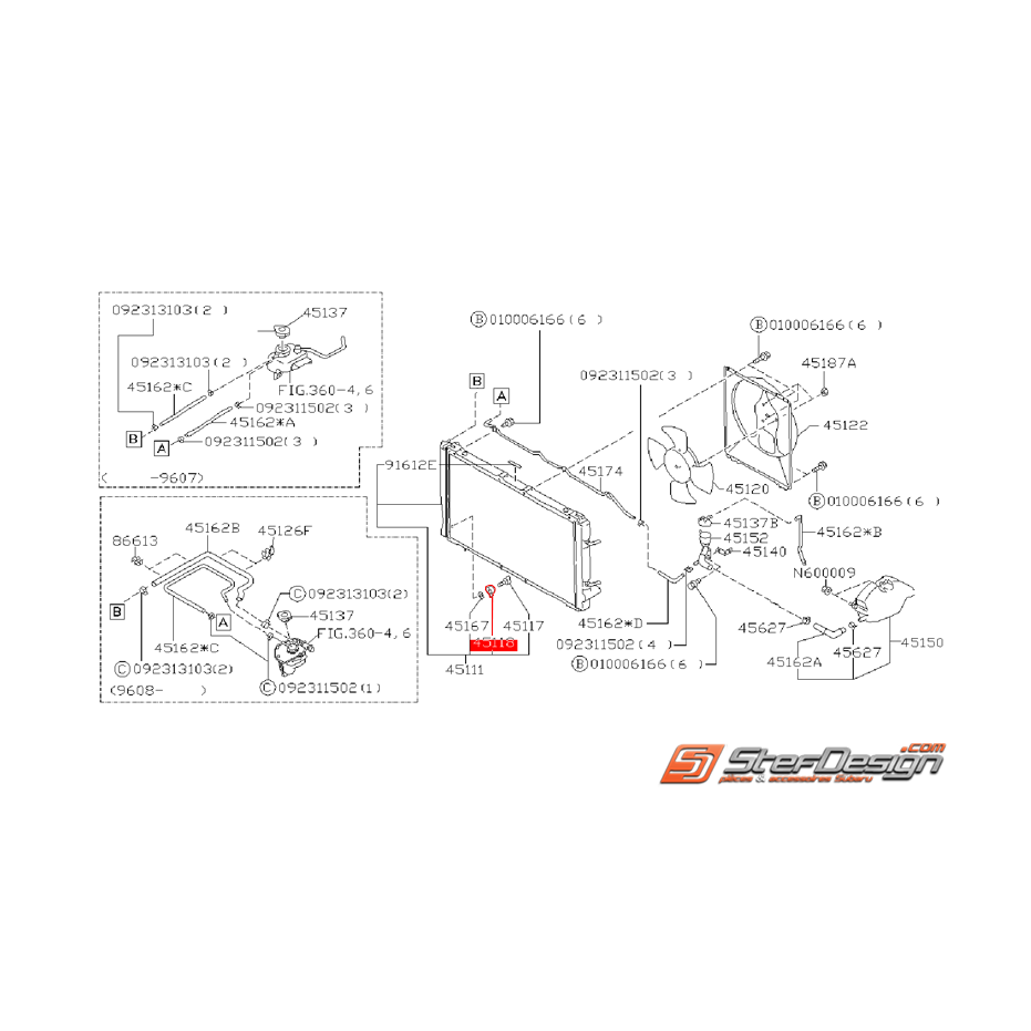Guide de robinet de vidange de radiateur SUBARU GT 93-00 Guide de robinet de vidange de radiateur SUBARU GT 93-00