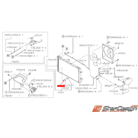 Joint de vis de purge de radiateur d'eau SUBARU GT 93-00