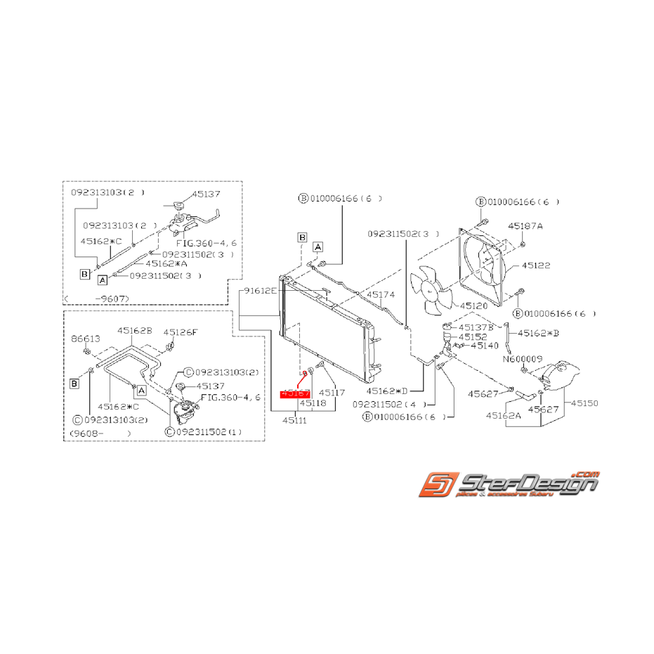 Joint de vis de purge de radiateur d'eau SUBARU GT 93-00 Joint de vis de purge de radiateur d'eau SUBARU GT 93-00