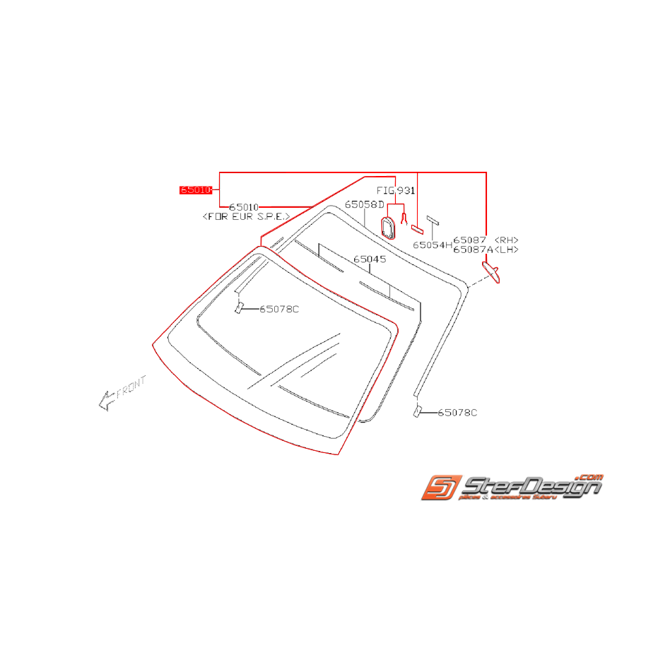 Pare brise avant origine SUBARU WXR 01-07 Break