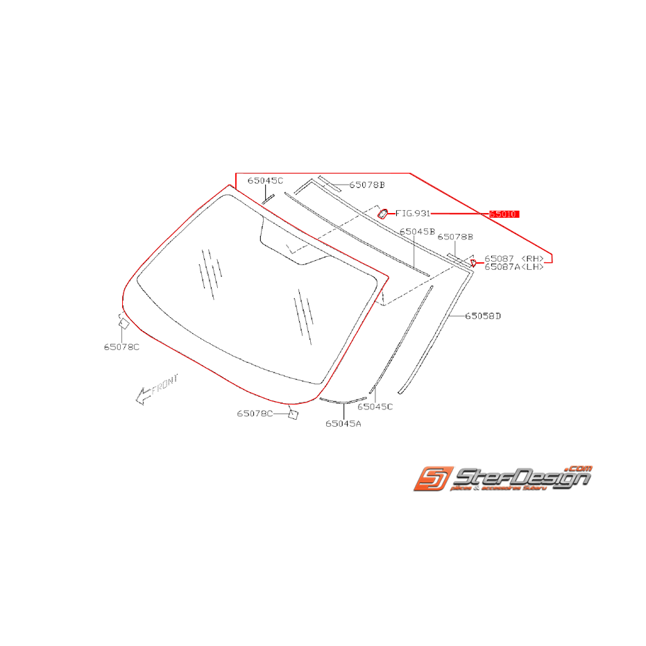 Pare brise avant non dégivrant origine SUBARU WRX/STI 08-14