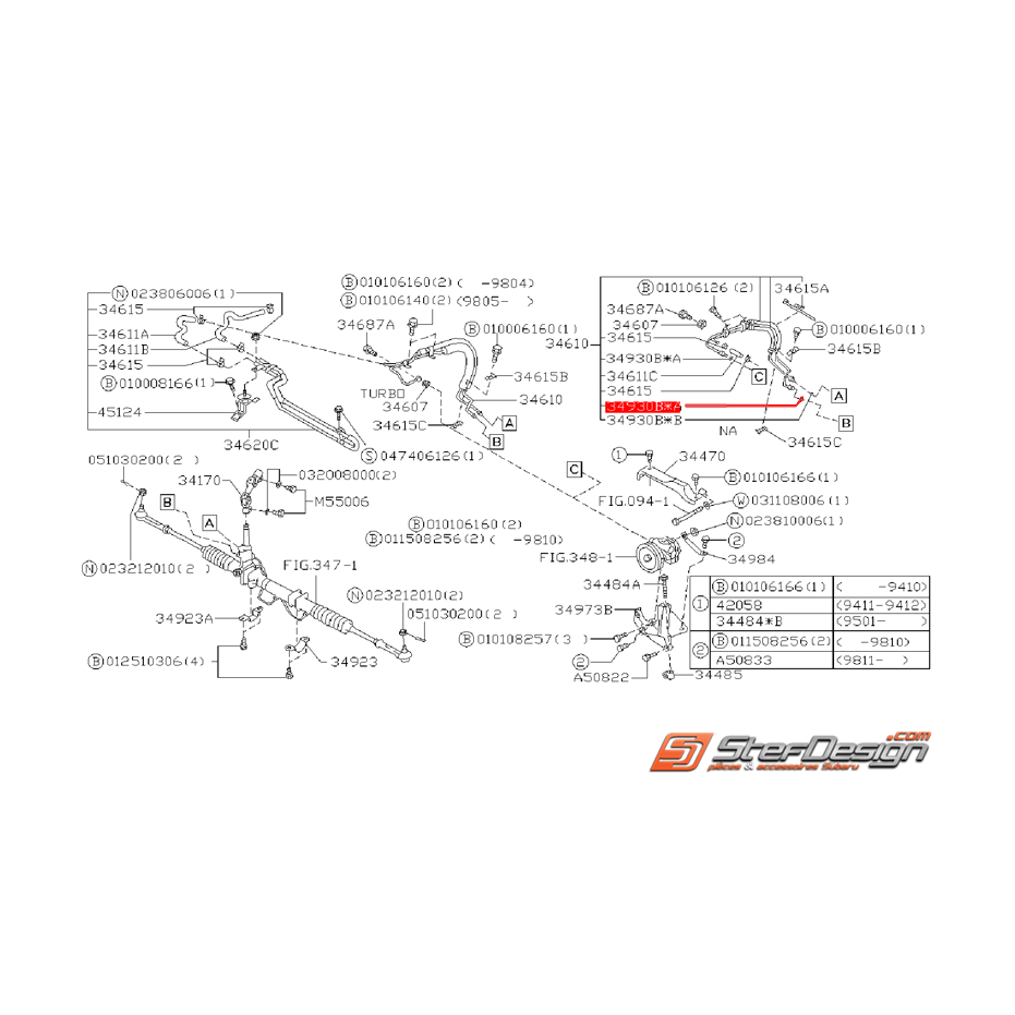 Joint torique de durite de crémaillère de direction SUBARU P1 / TYPE R Joint torique de durite de crémaillère de direction SUBARU P1 / TYPE R